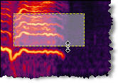 Adobe Audition 2.0, selecting a region in frequency space editing mode