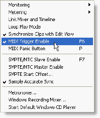 Adobe Audition 2.0 MIDI trigger enable