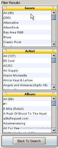 Limewire 4.1 Filter Options